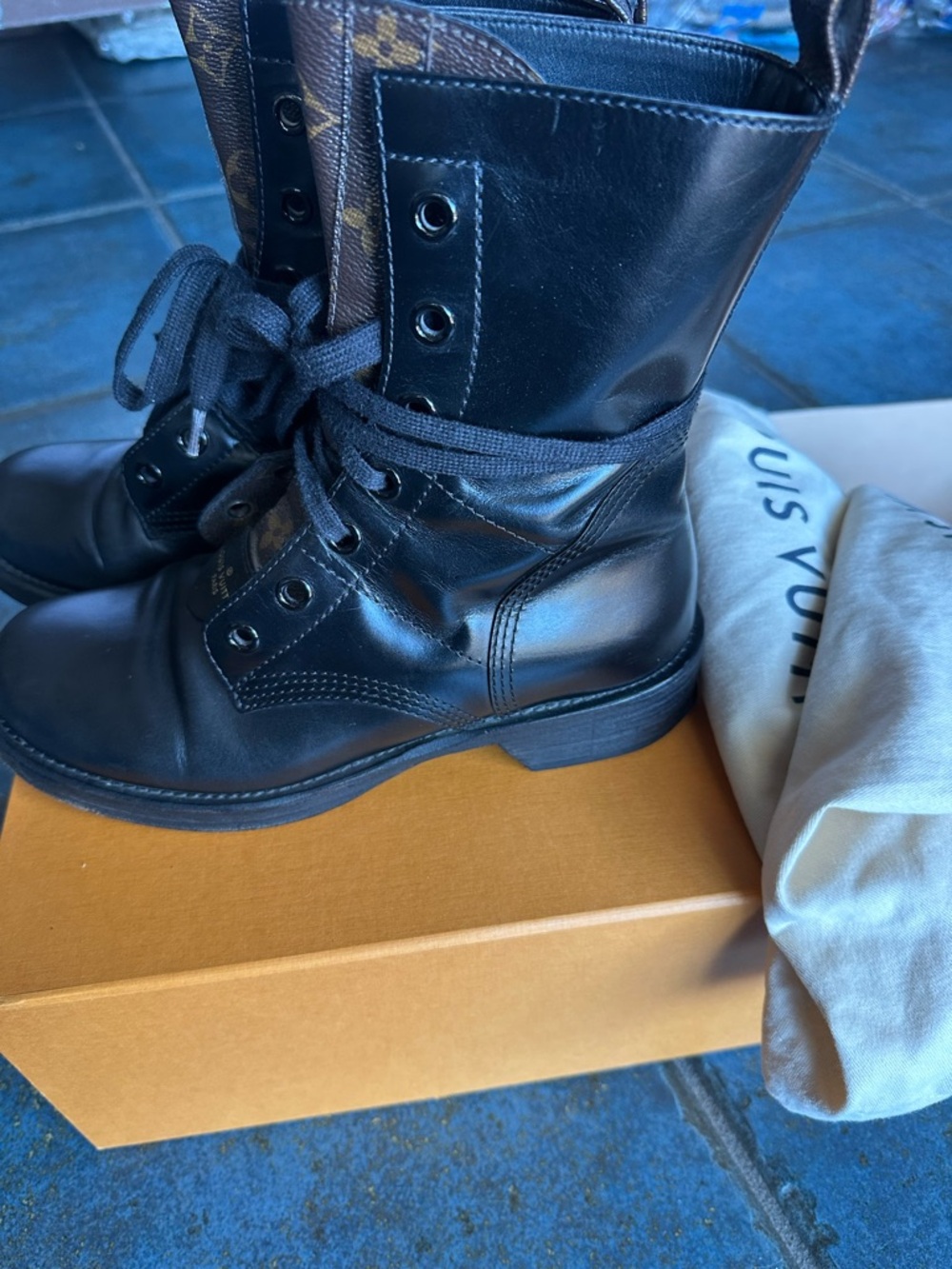 Louis Vuitton Black Combat Boots - Picture 3 of 5